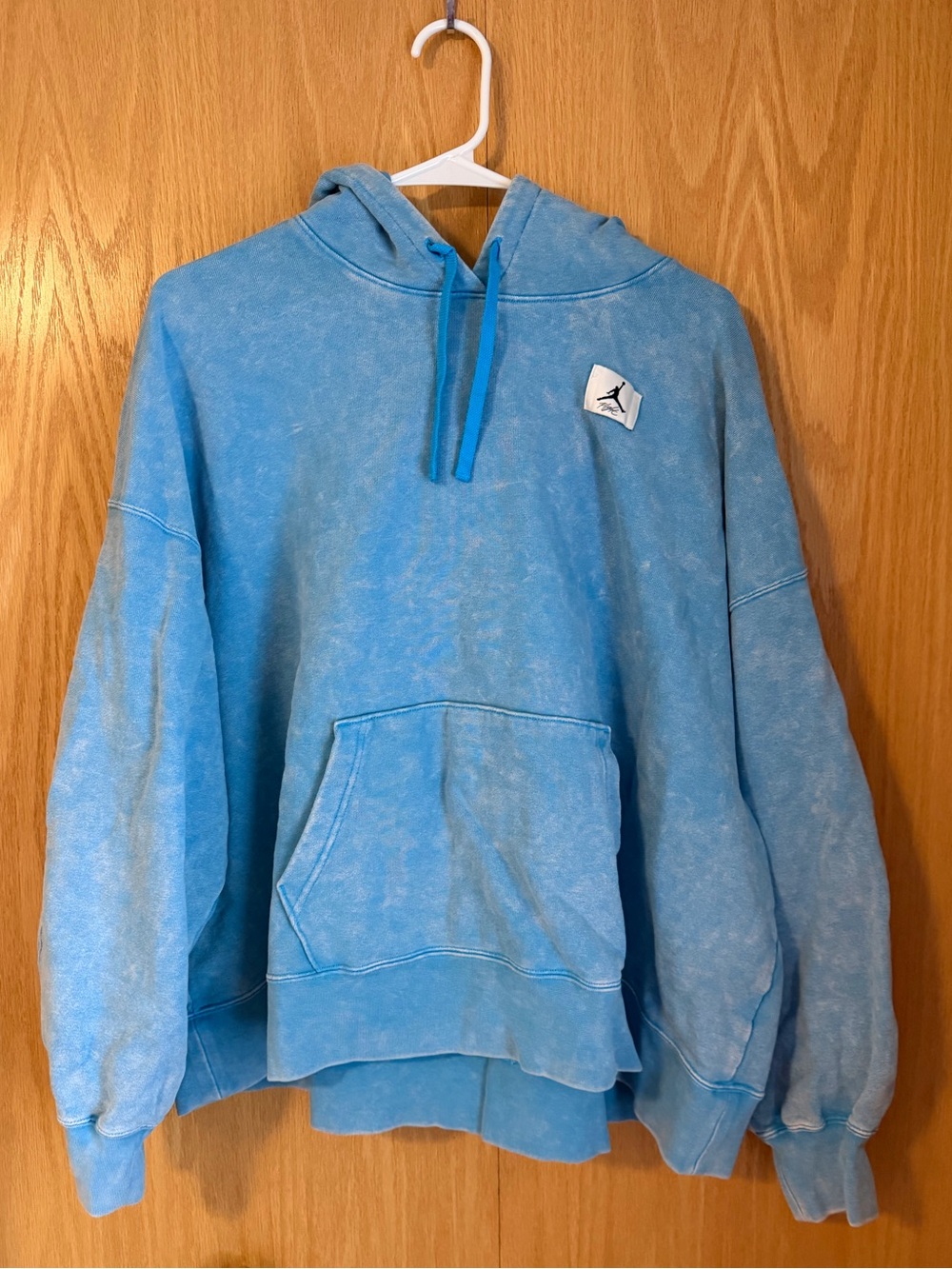 Jordan Light Blue Crewneck Hoodie with Kangaroo Pocket
